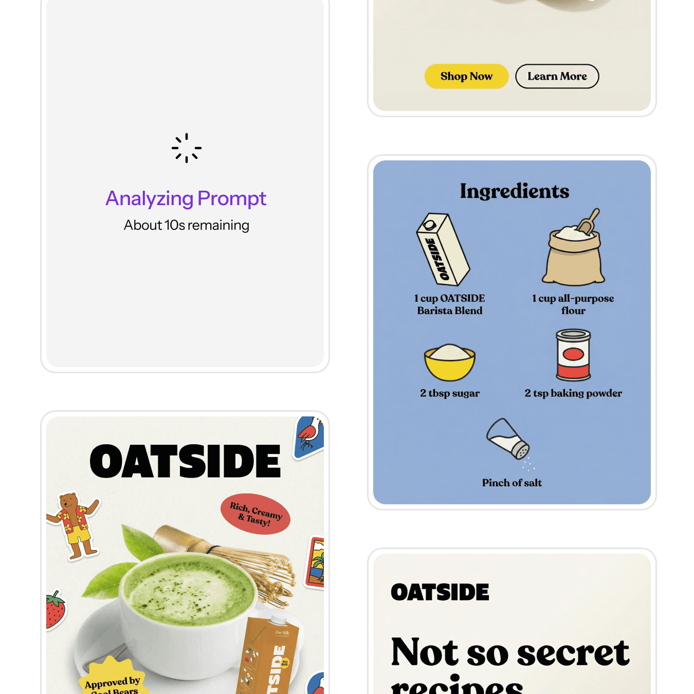 Create anything your brand needs — in seconds.