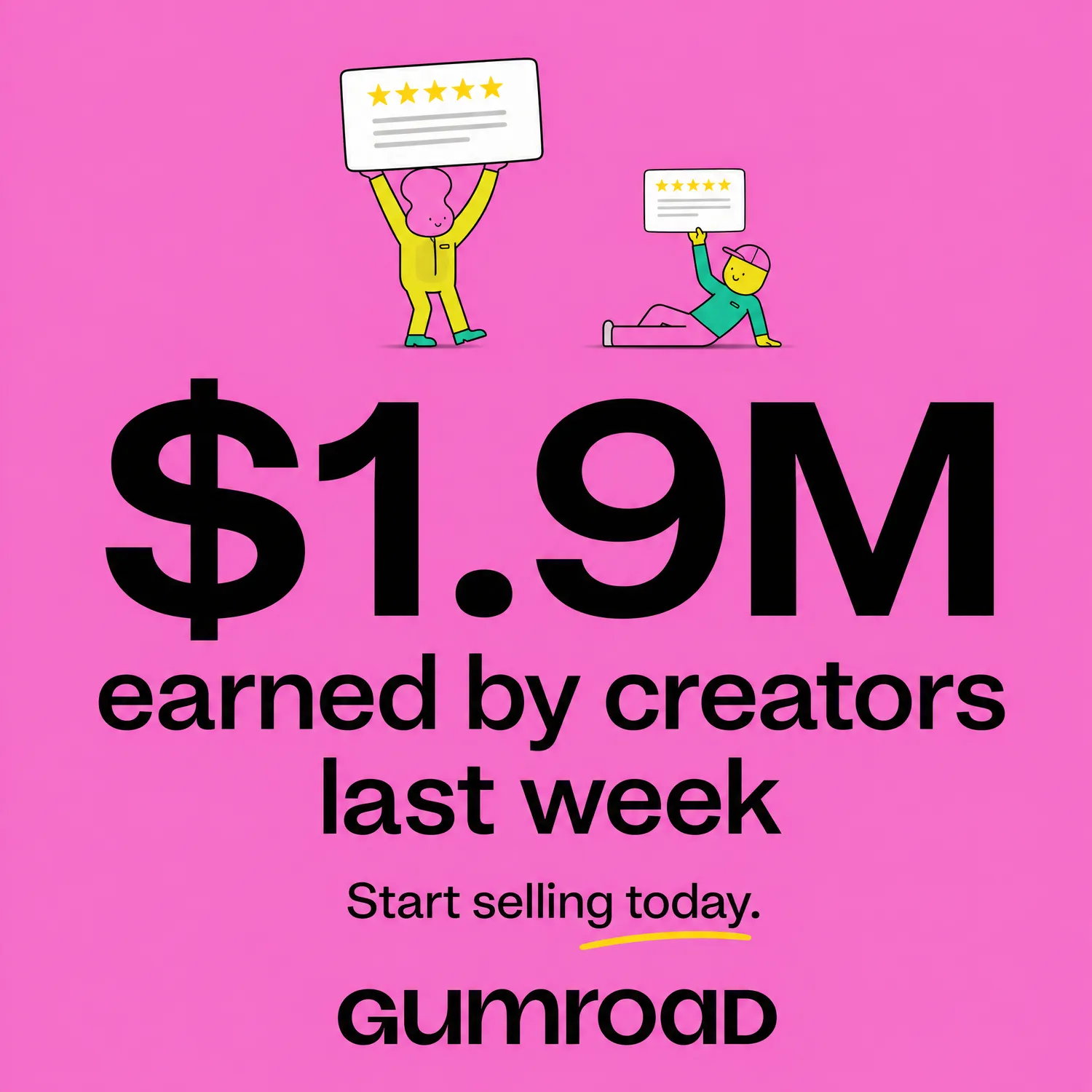 Gumroad asset: $1.9M earned by creators